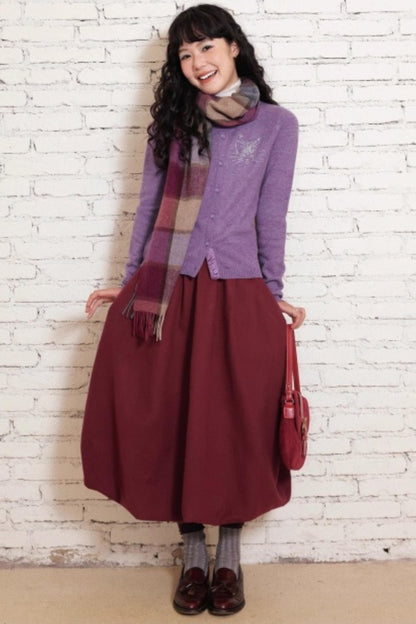 Velvet Knit Midi Skirt