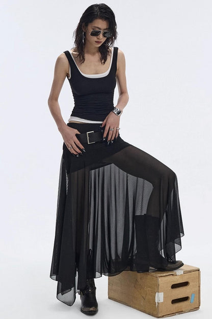 Breathing Black Summer Skirt