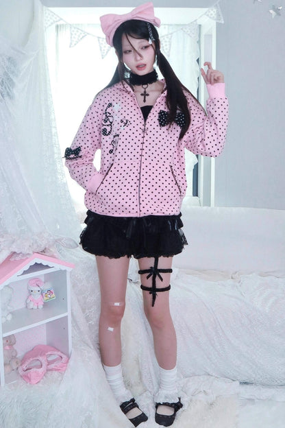 Velvet Polka Dot Sweatshirt