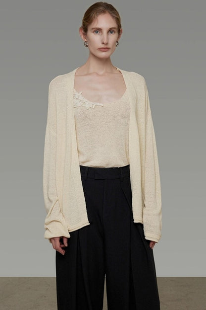 Knitted Suspender Two-Piece Top Set