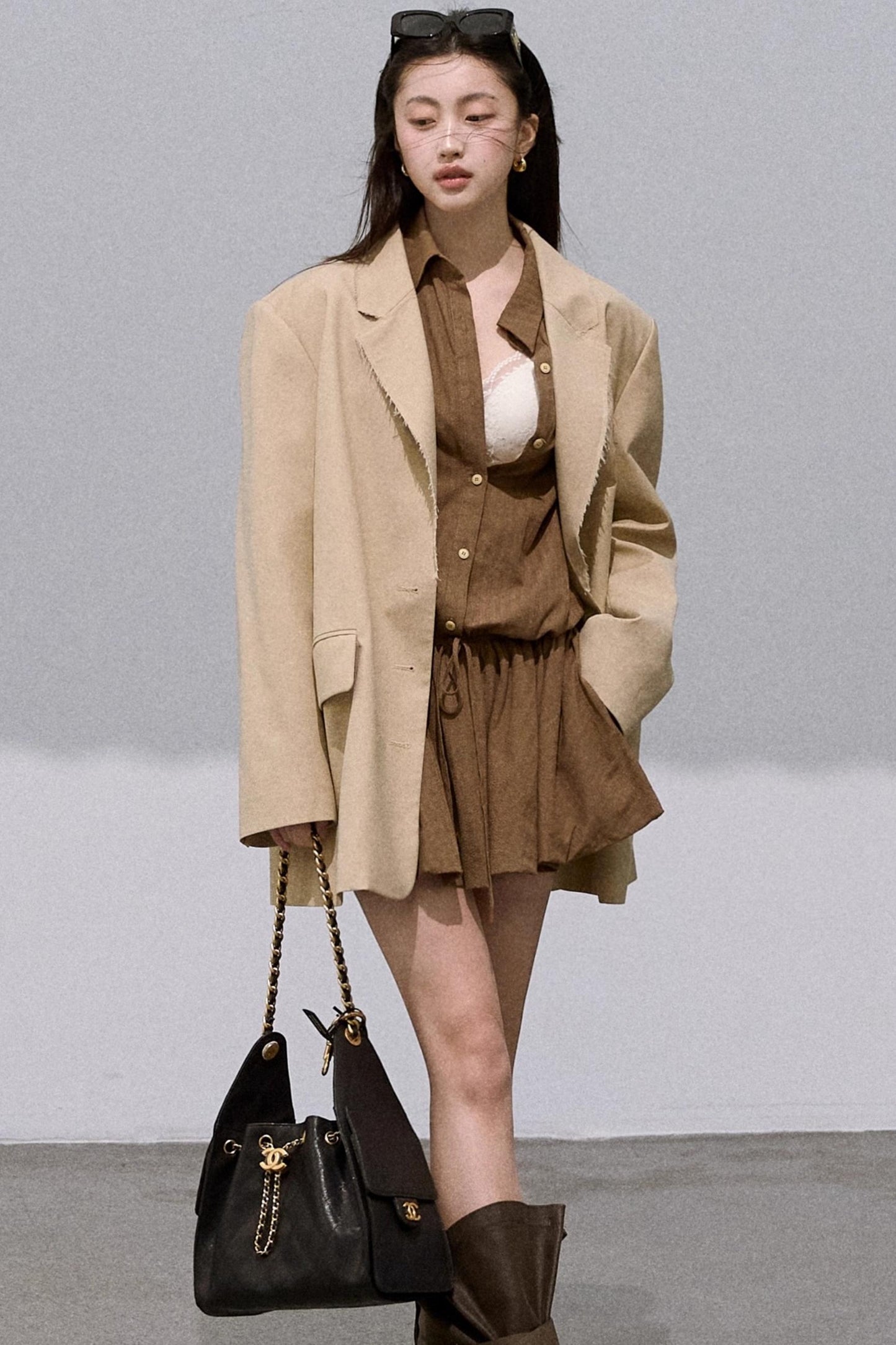 Textured Low-Waisted Long Puffy Dress