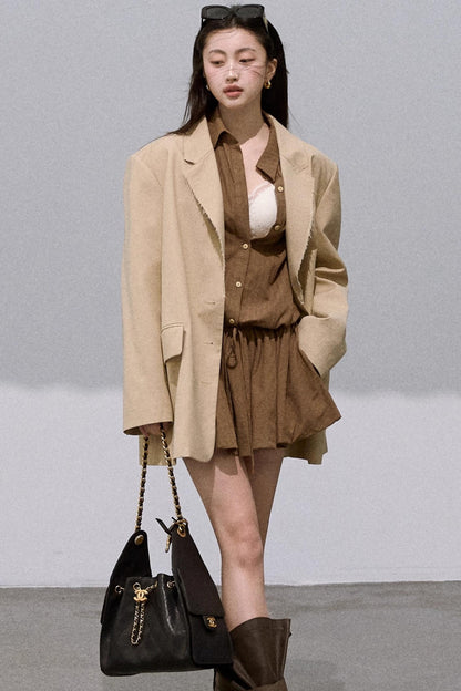 Textured Low-Waisted Long Puffy Dress