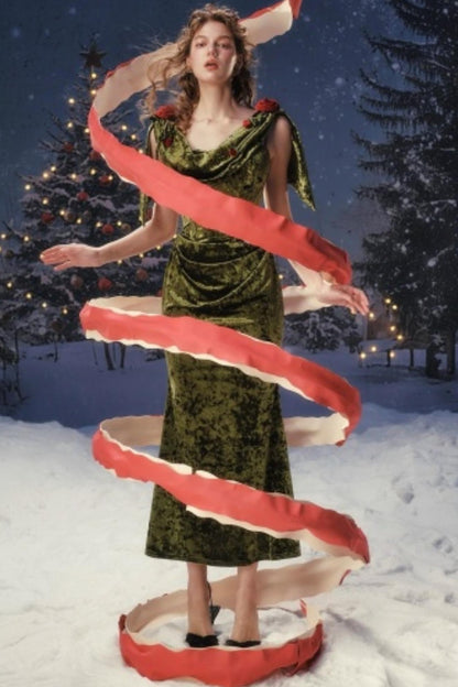 Lace Velvet Rose Dress