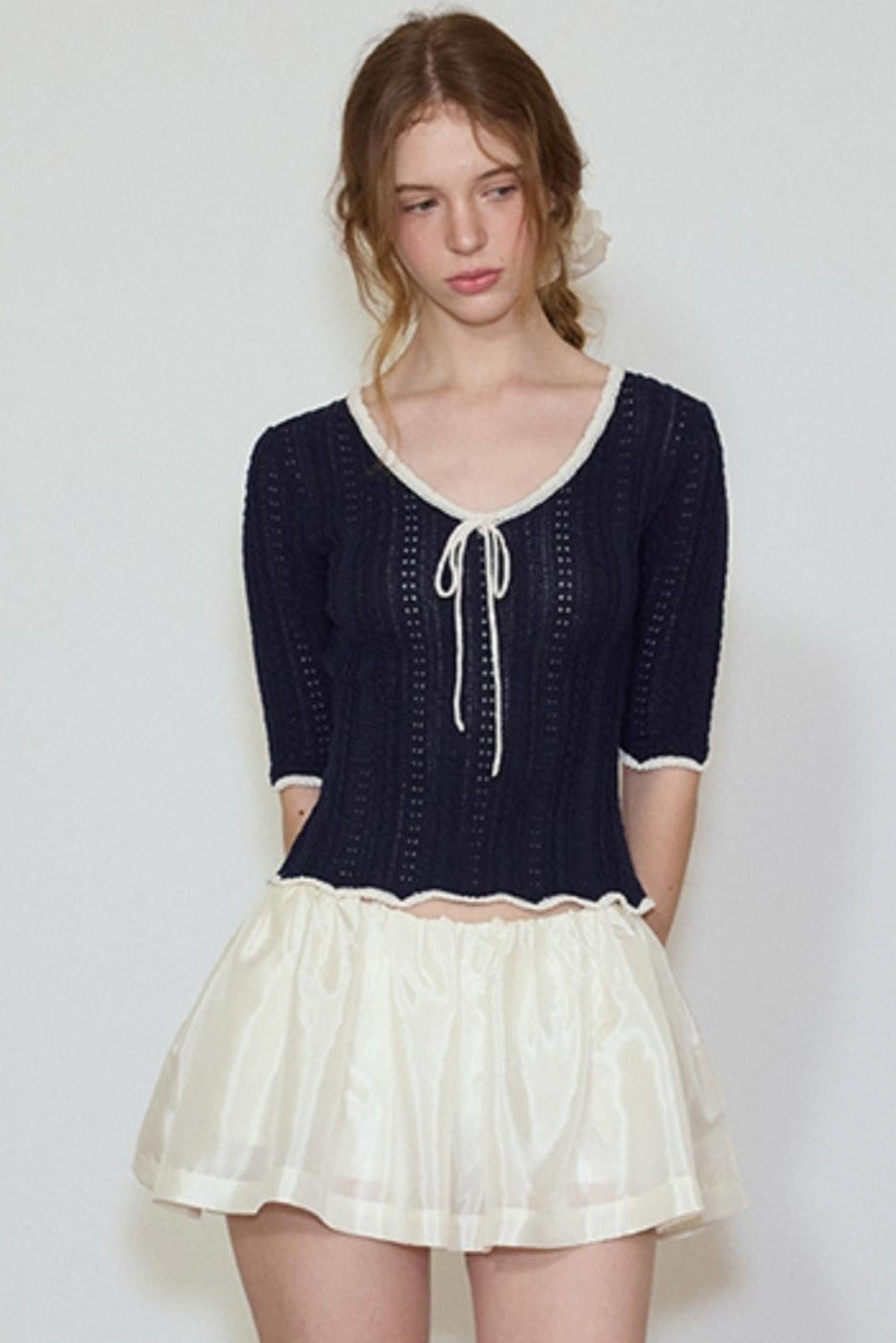 Summer Navy Lace Top