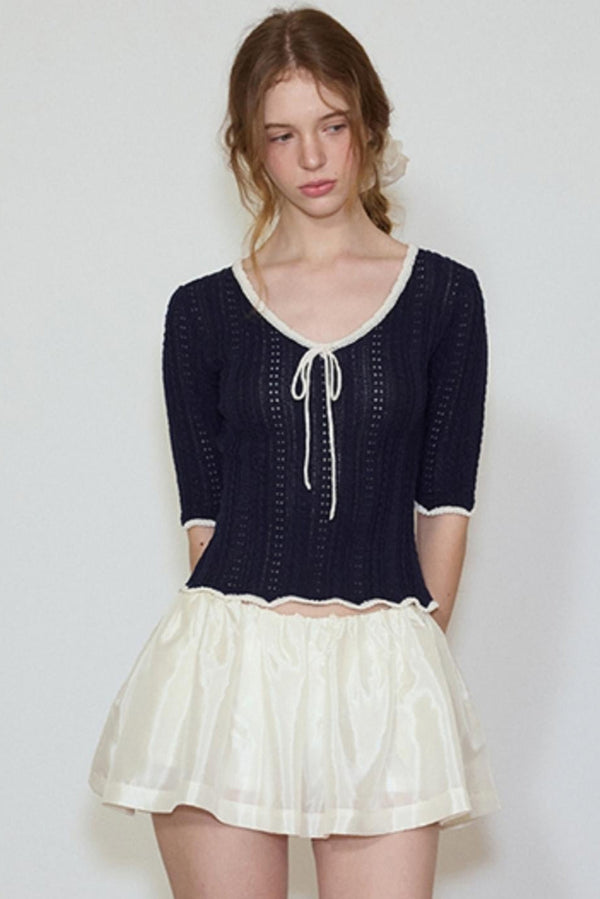 Summer Navy Lace Top