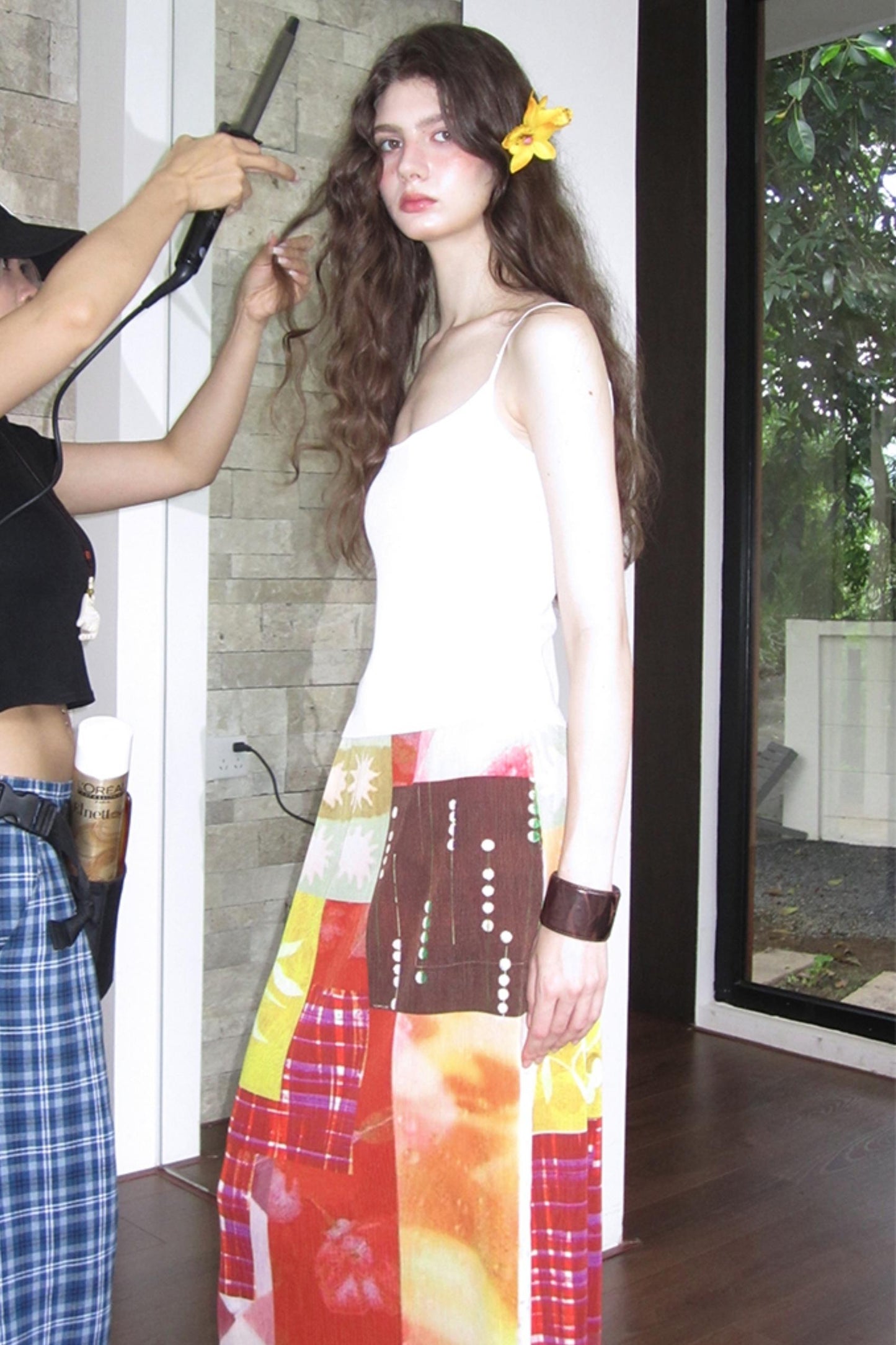 Sunset Tide Line Pleated Skirt