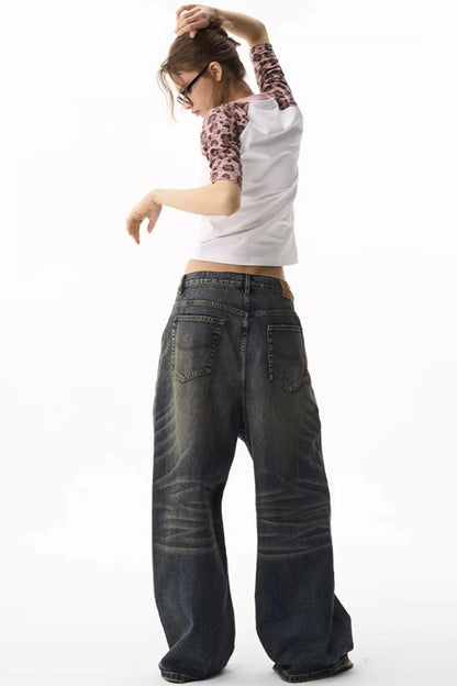 Raglan Leopard Print Top