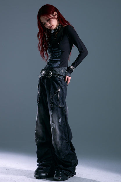 Stripe Long Sleeve Knit Top