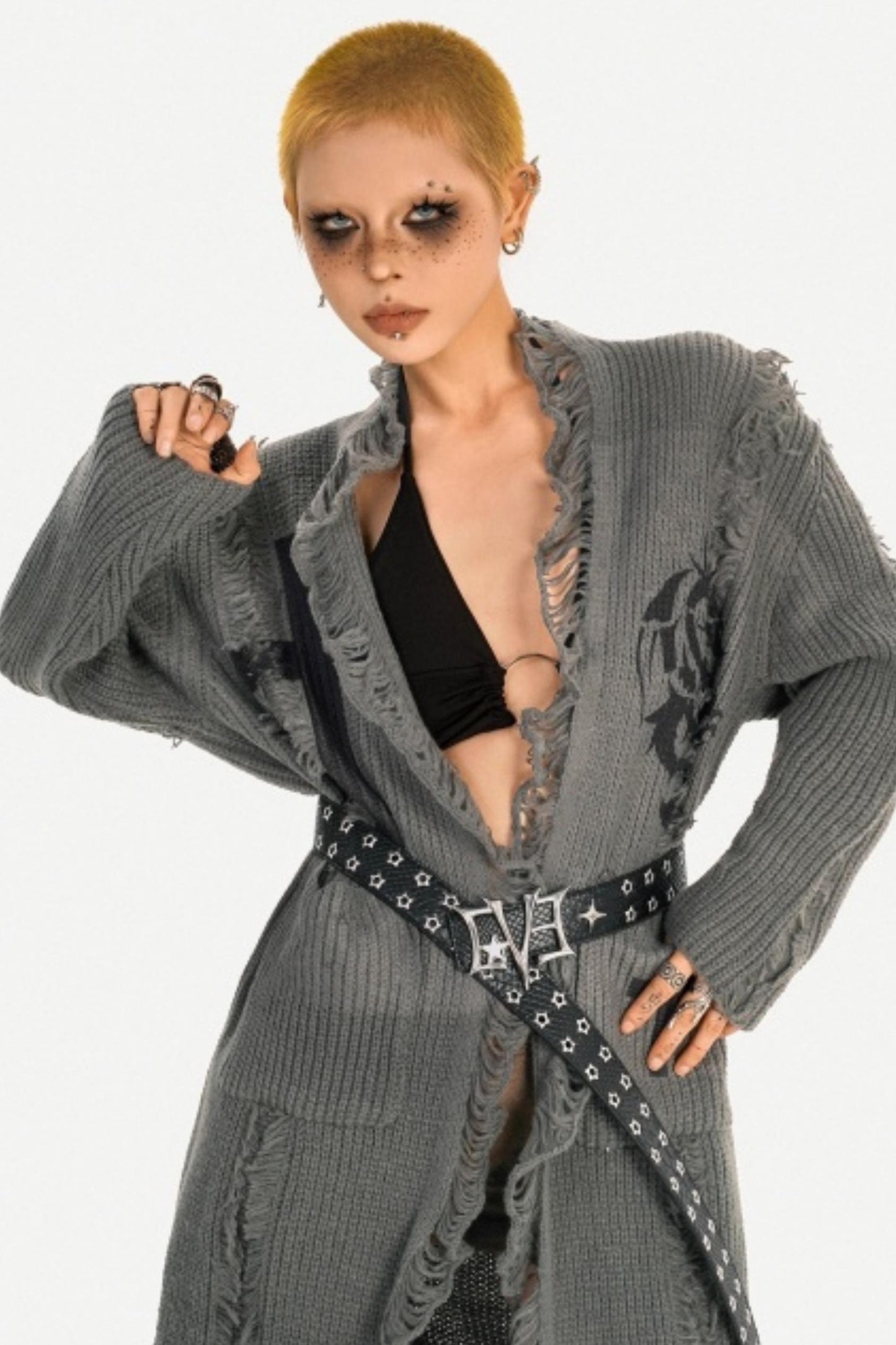 Retro Design Long Cardigan