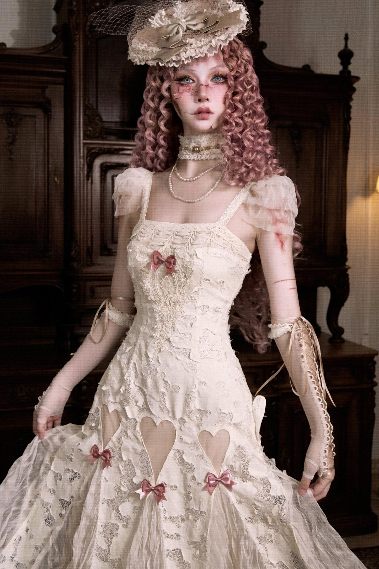 Love Heart Lace Slip Dress