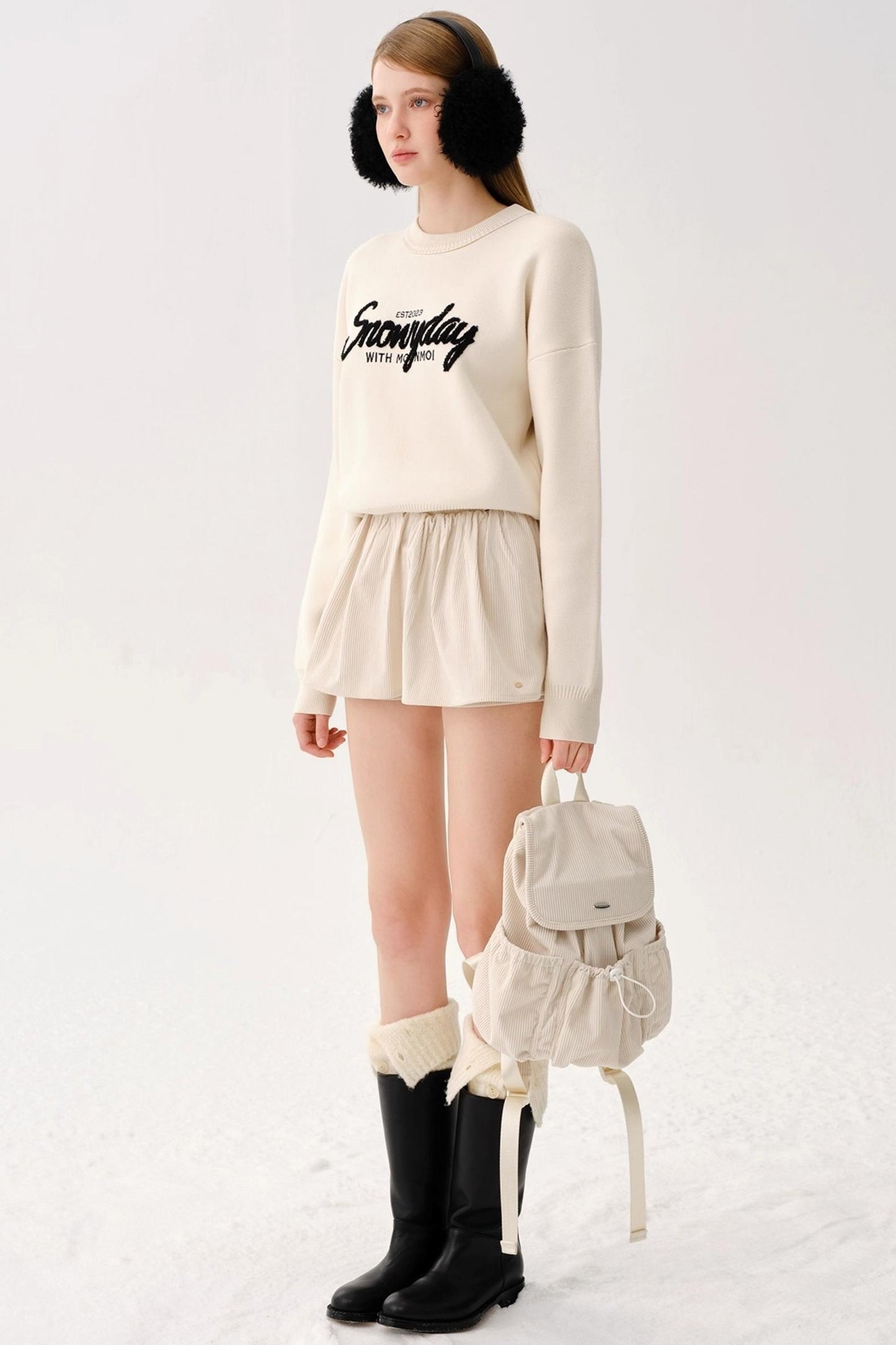 Elastic Waist Corduroy Pants