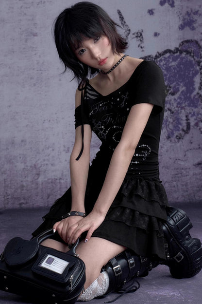 Patchwork Slash Dress