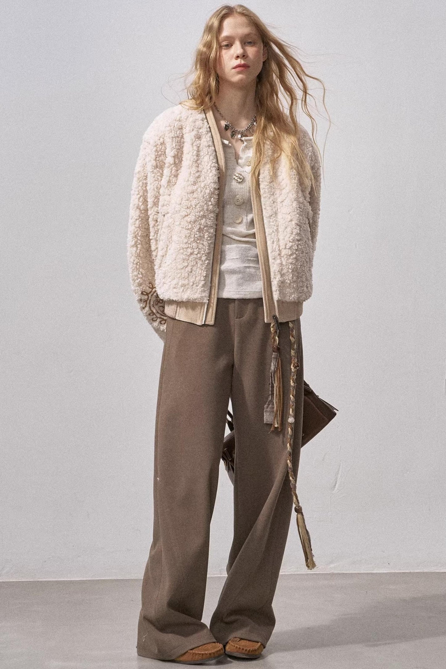 Lamb Wool Paisley Parka