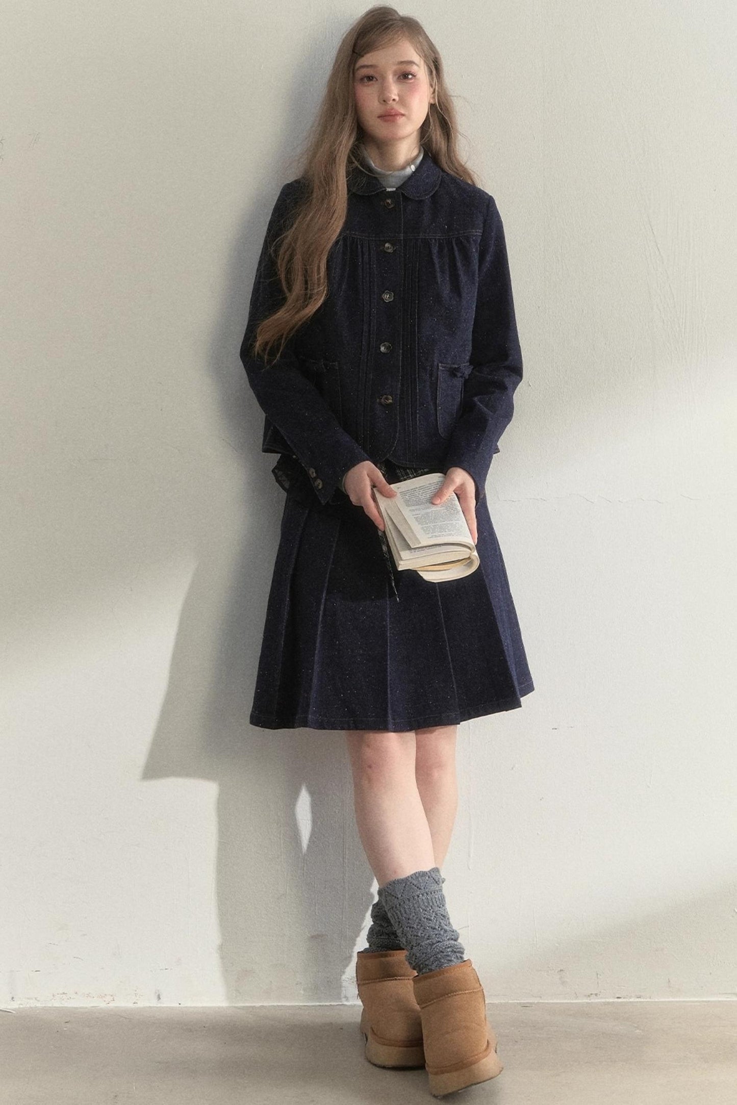 Retro Dot Denim Jacket Set-Up