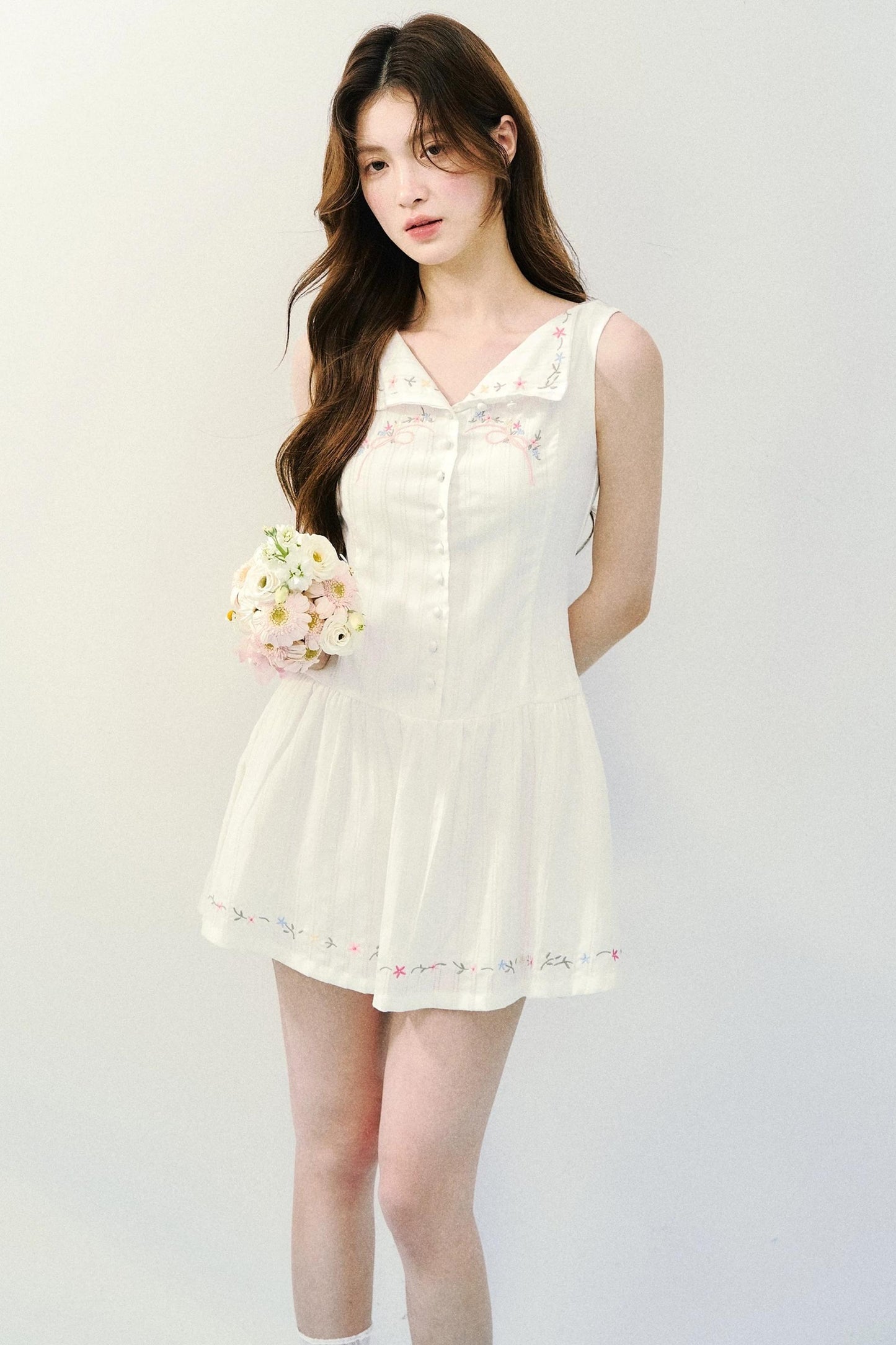 White Embroidered Summer Dress