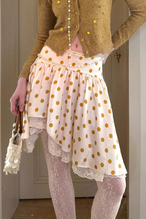 Vintage Lace Polka Dot Skirt