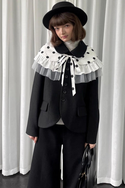 Lace Polka Dot Layered Womens Shawl