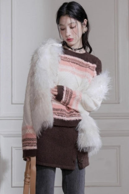 Sunset Gradient Knit Skirt Set