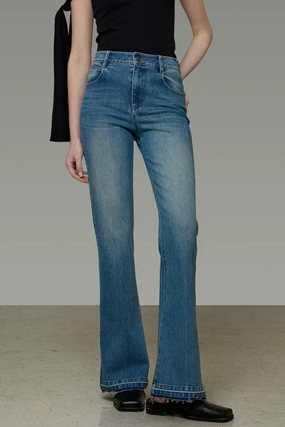 French Flared Denim Pants
