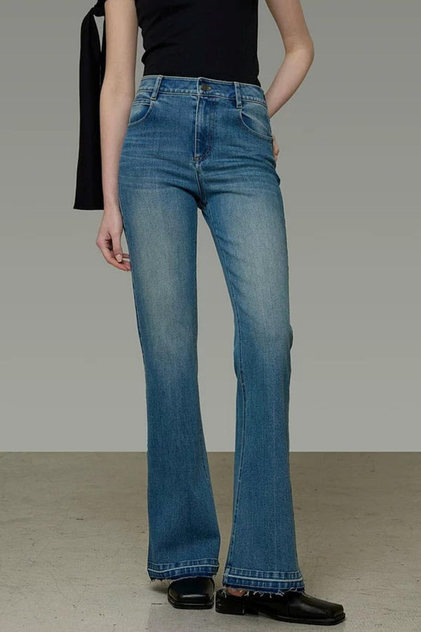 French Flared Denim Pants