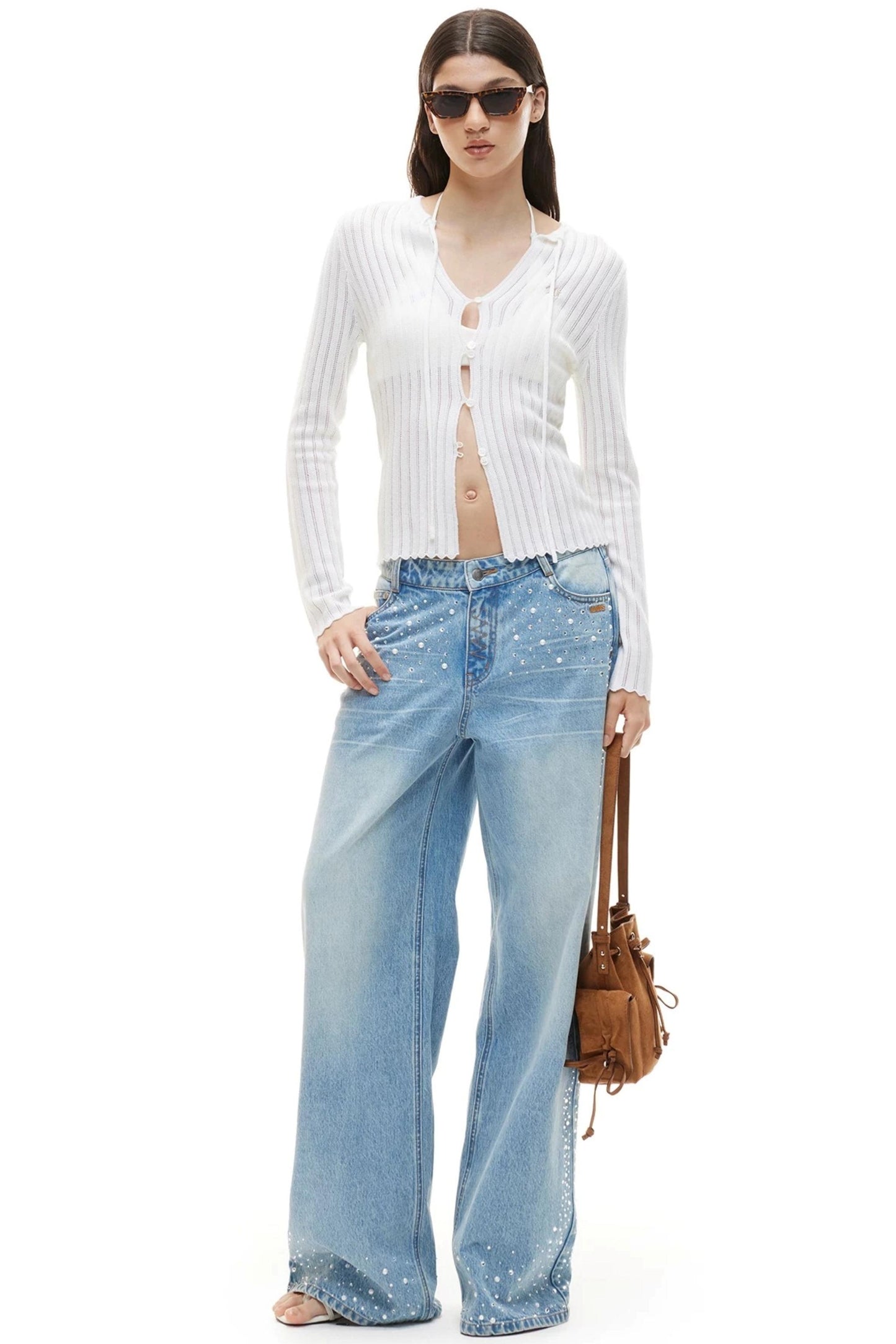 Sheep Wool Ribbon Knit Top