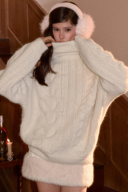 Vintage College Cable Knit Sweater