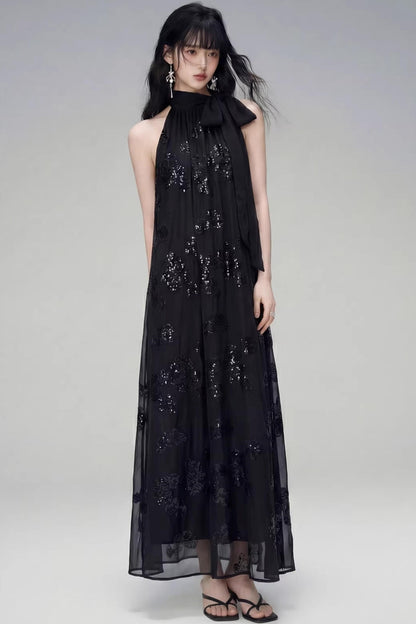Gilt Shadow Halter Dress