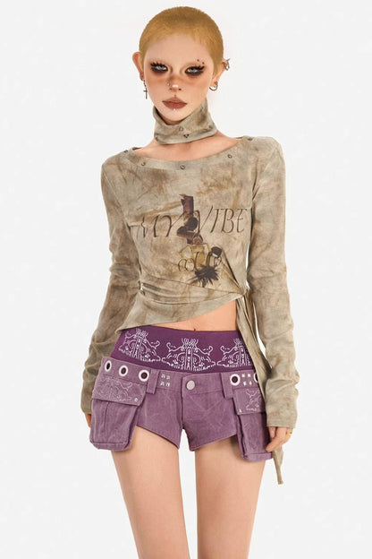 Asymmetrisches Tie-Dye-Oberteil