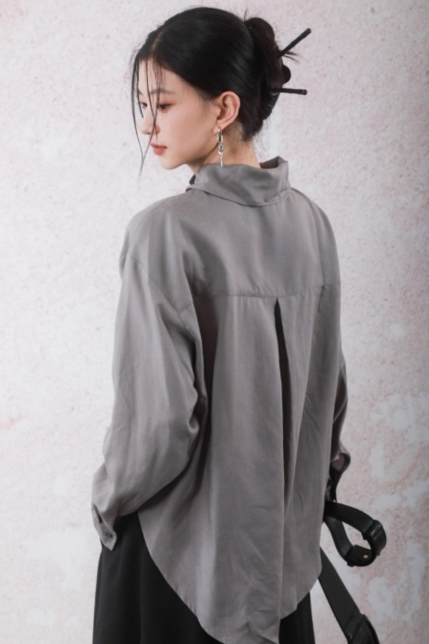 Silk Linen Ruffle Shirt