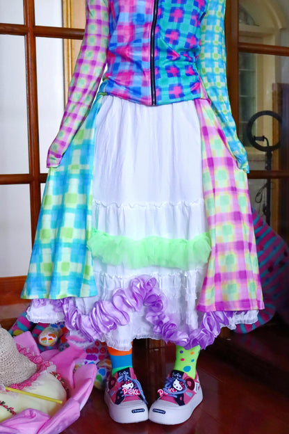 Plaid Patchwork Hooded Dress