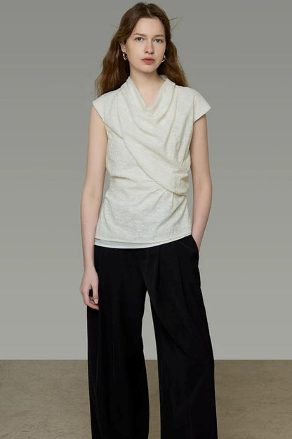 Twist Collar Summer Blouse