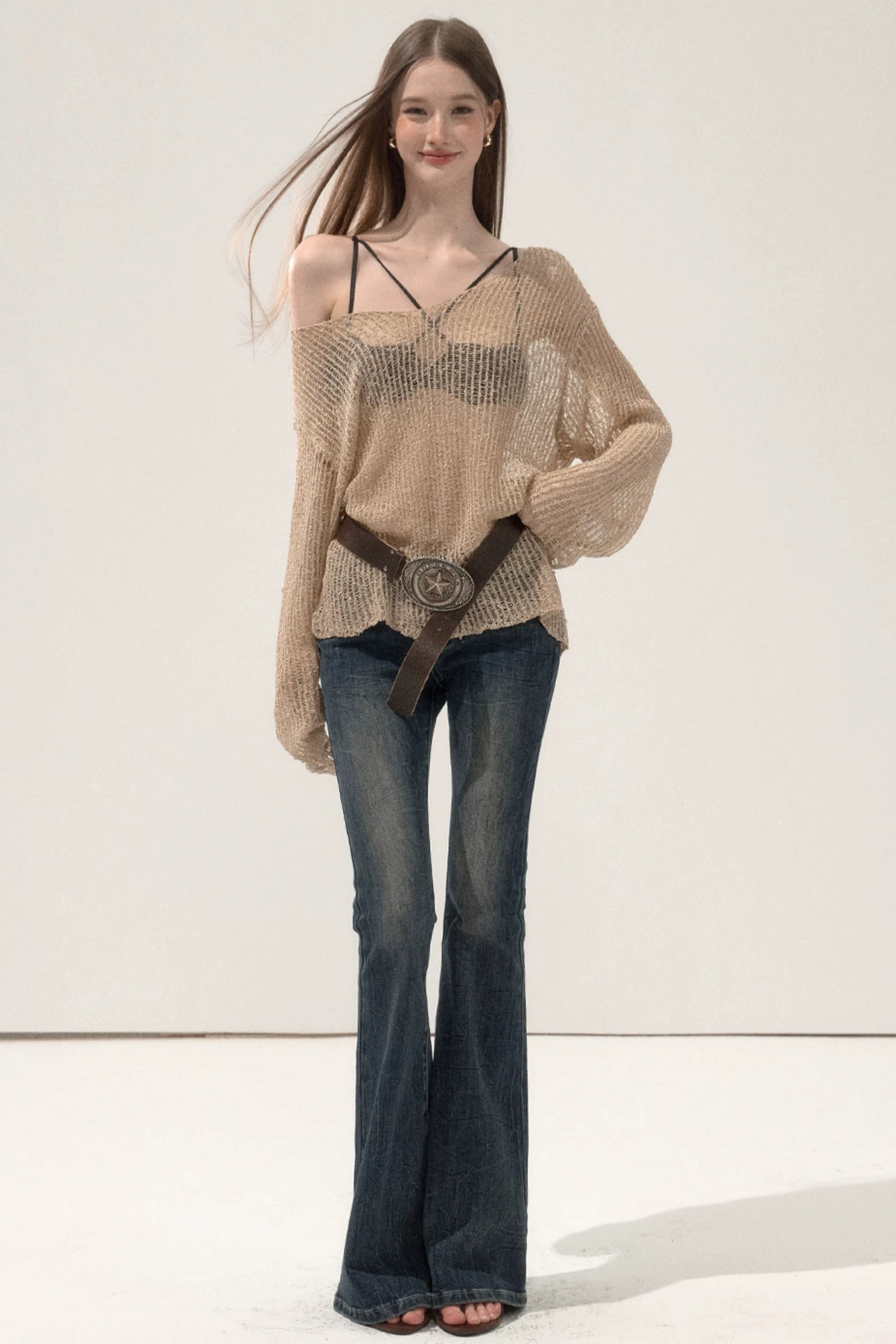 Knitted Mesh Blouse