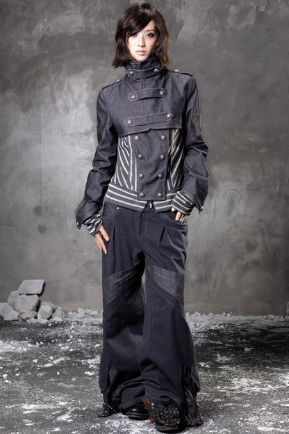 Retro-Denimhose mit weitem Bein