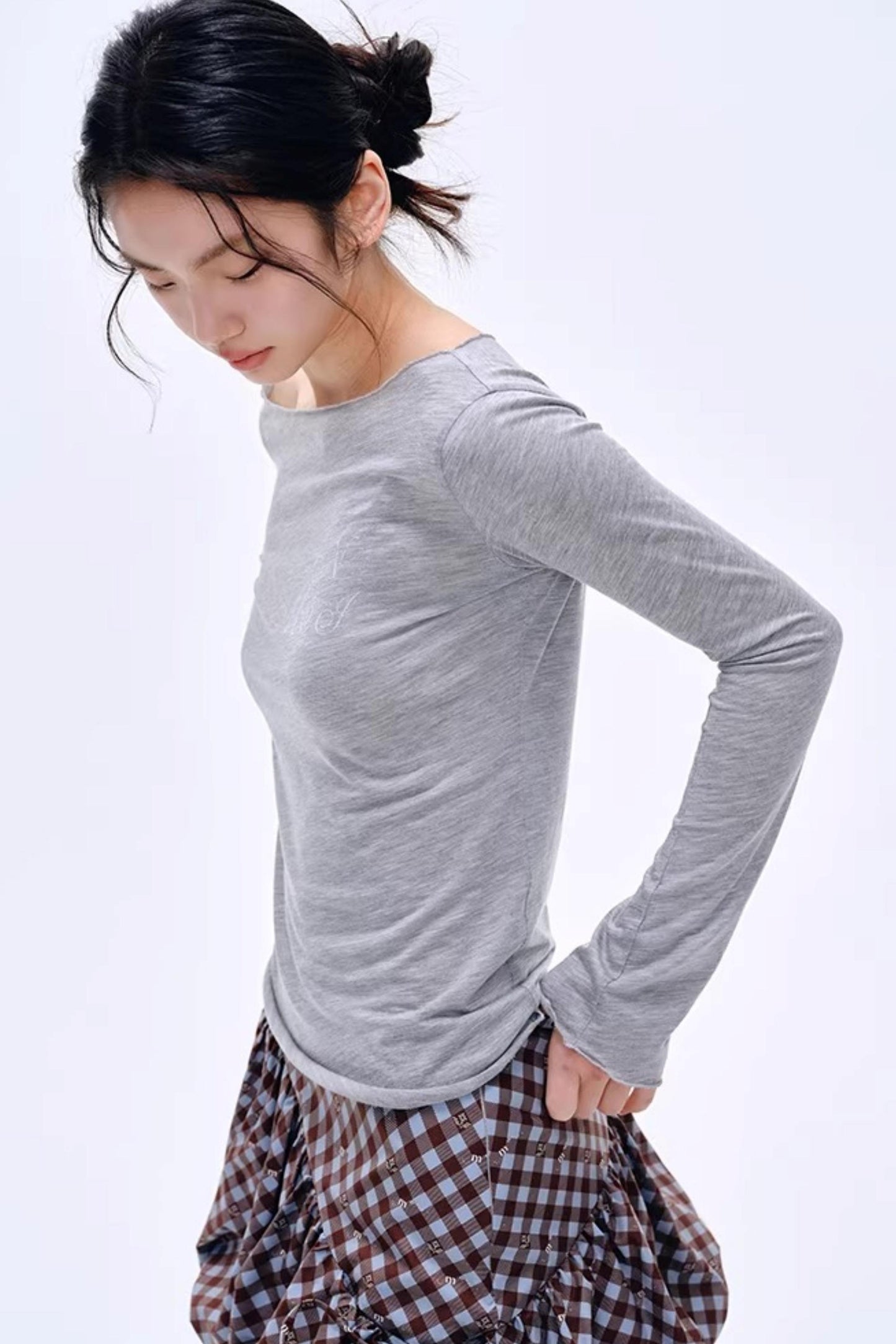 Distressed Letter Print Sweater