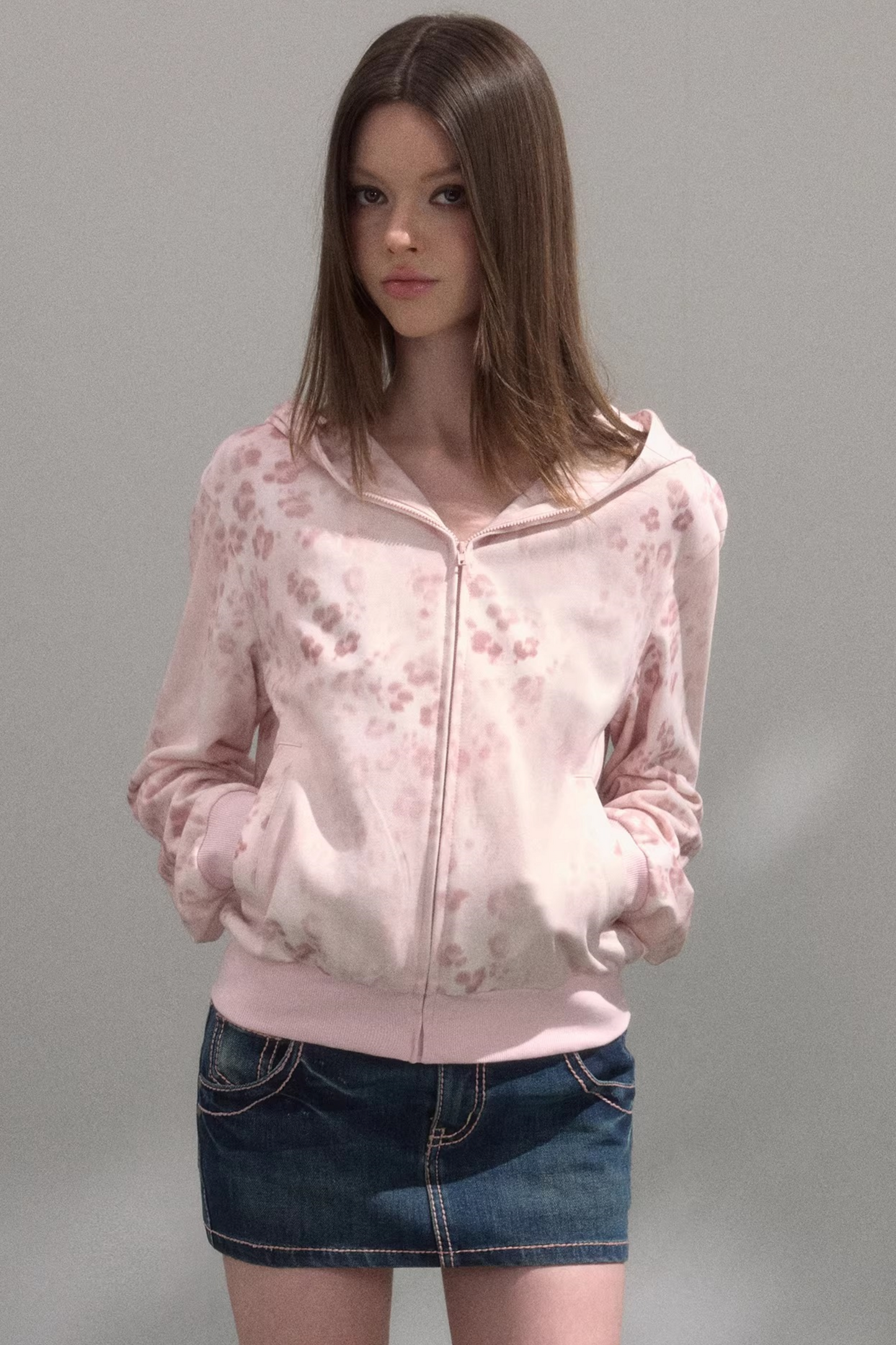 Sweet Printed Hooded Jacket