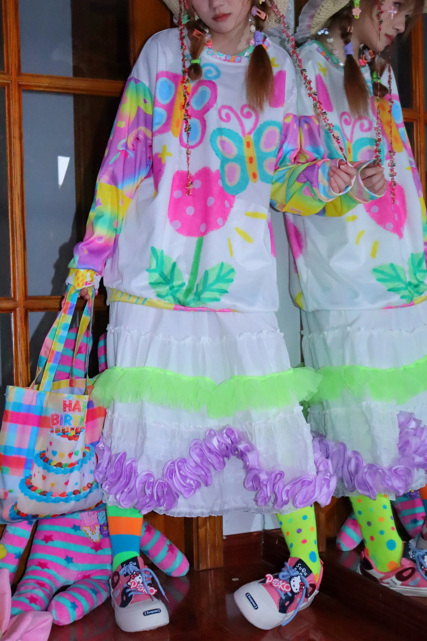 Childlike Butterfly Print Sweater