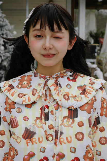 Angel Doll Print Quilted Jacket