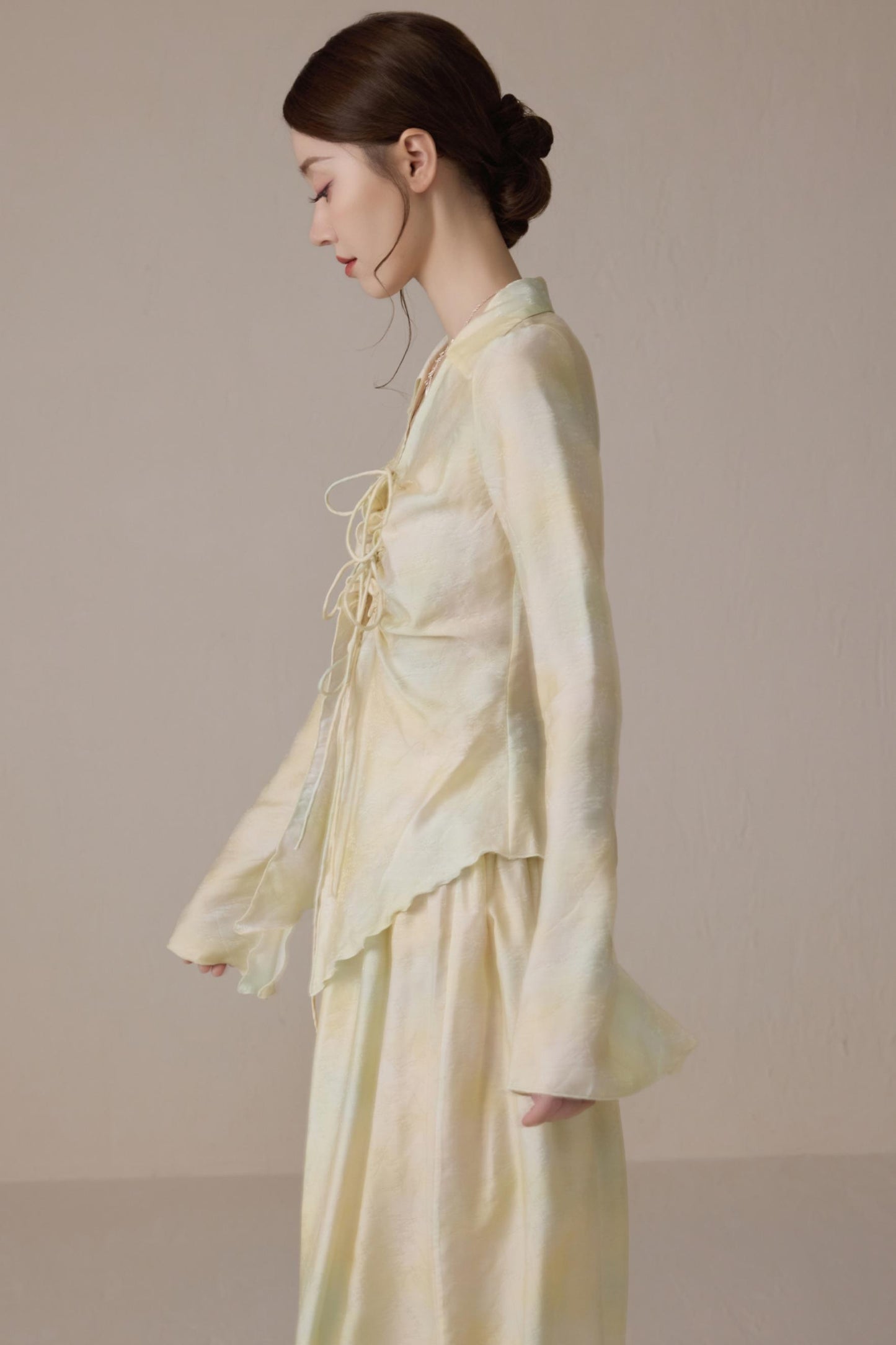 Romantic Silk Tie Cardigan