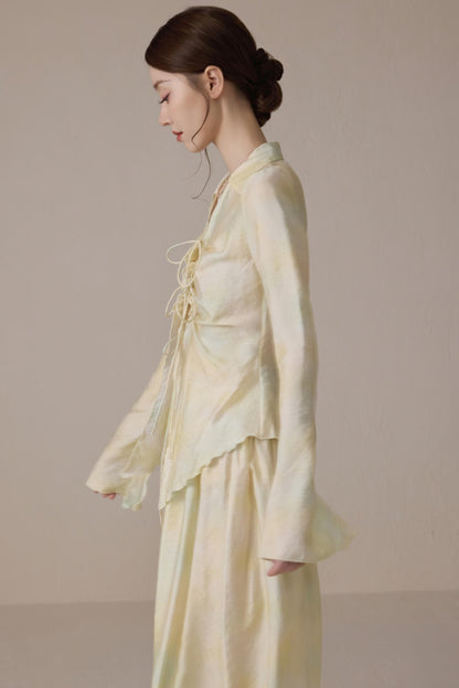 Romantic Silk Tie Cardigan