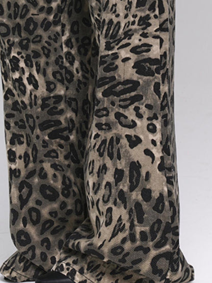 Leopard Print Wide-Leg Pants