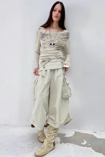 Retro Low-Waist Cargo Pants