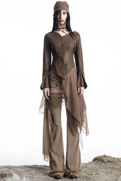 Urban Leather Flared Shirt