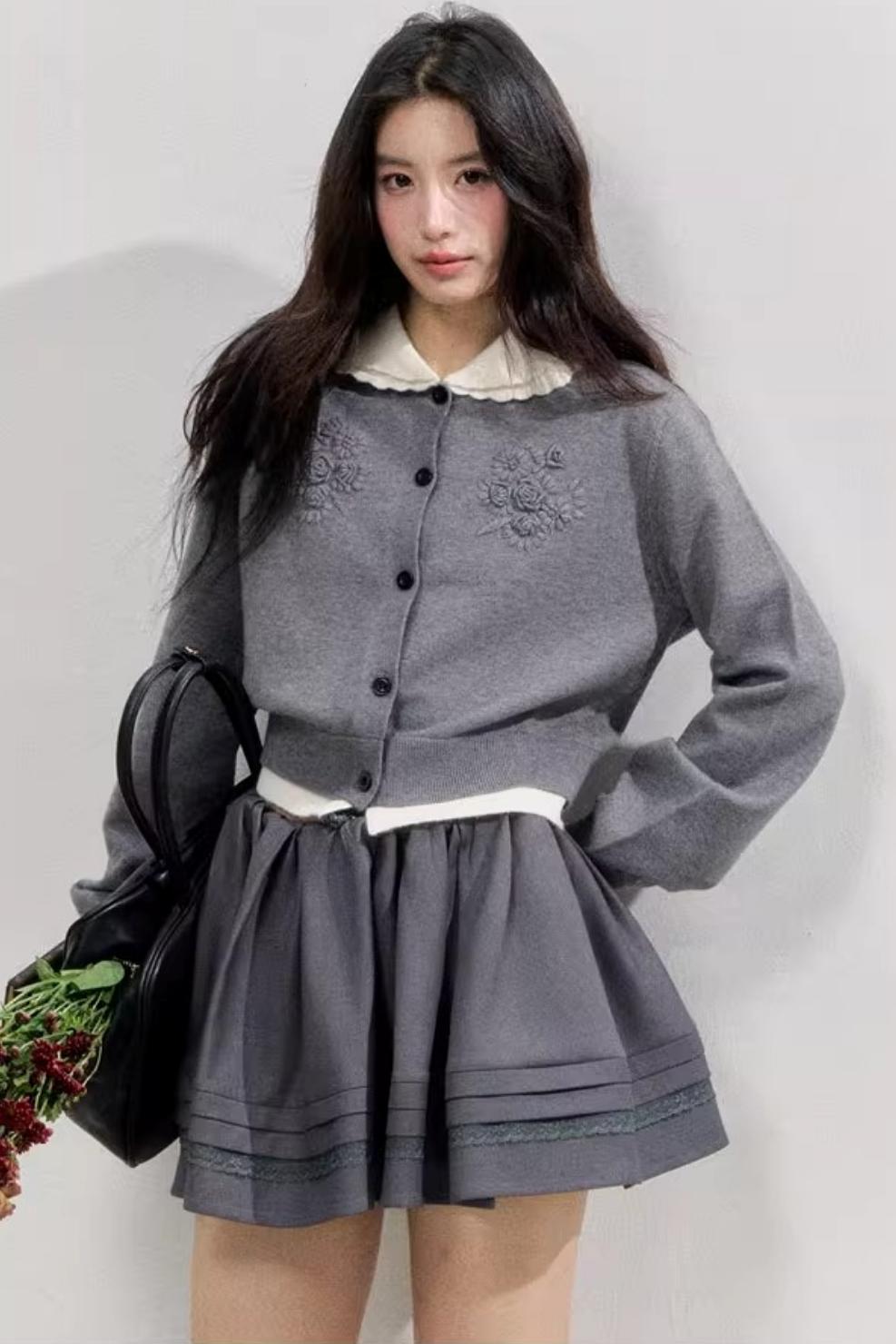 Sunset Rose Crochet Sweater