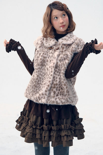 Leopard Print Faux Fur Jacket