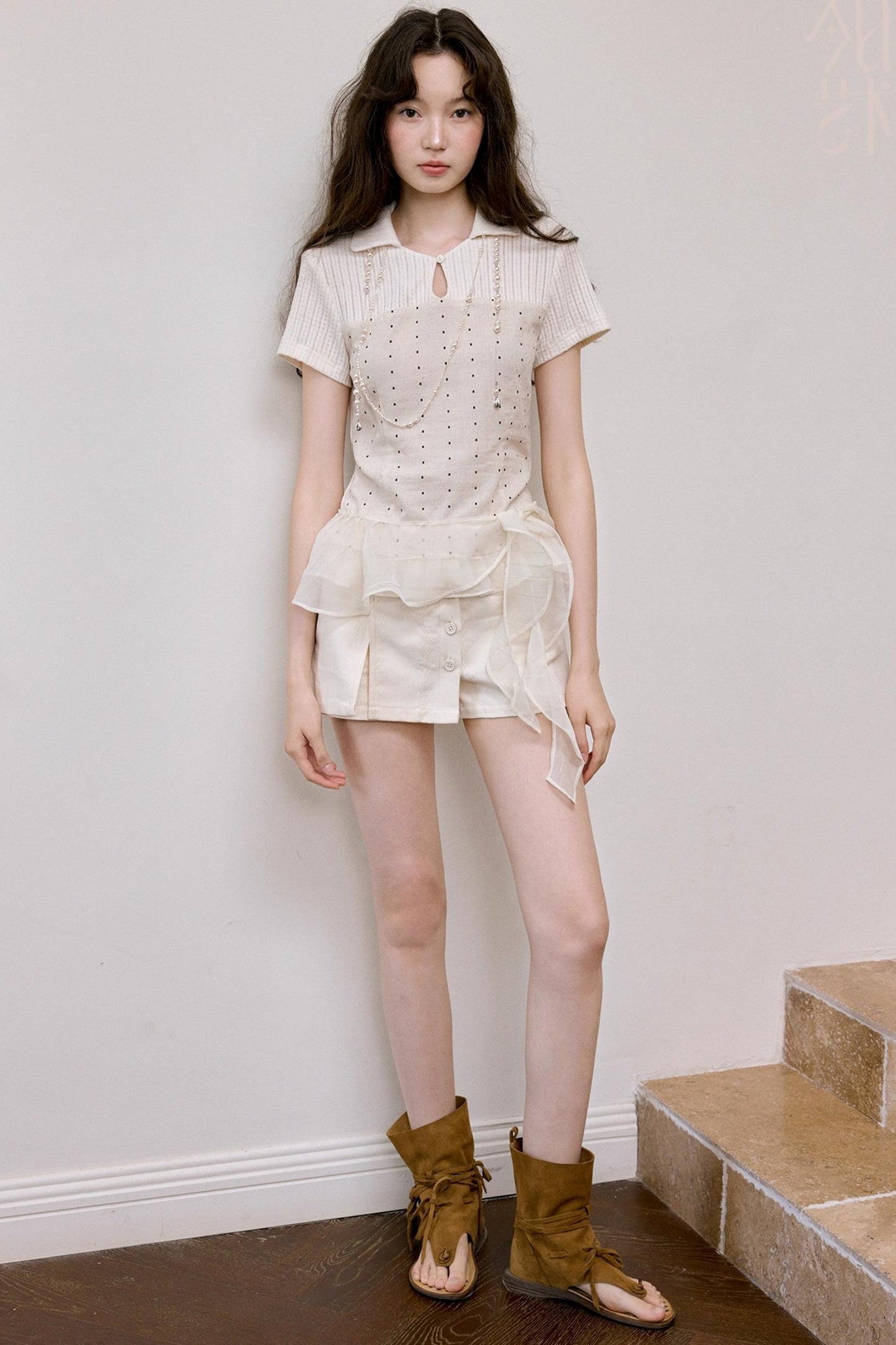 Apricot Vine Culottes Skirt