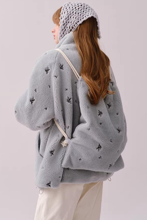 Soft Velvet Floral Backpack