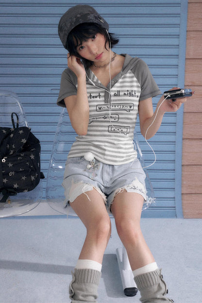 Light Blue Denim Shorts