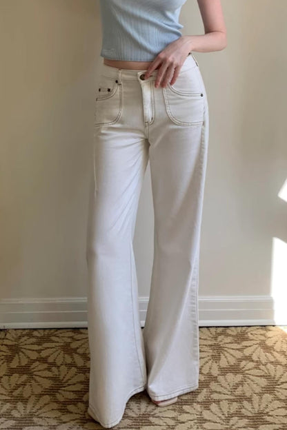 Wide-Leg Denim Pants
