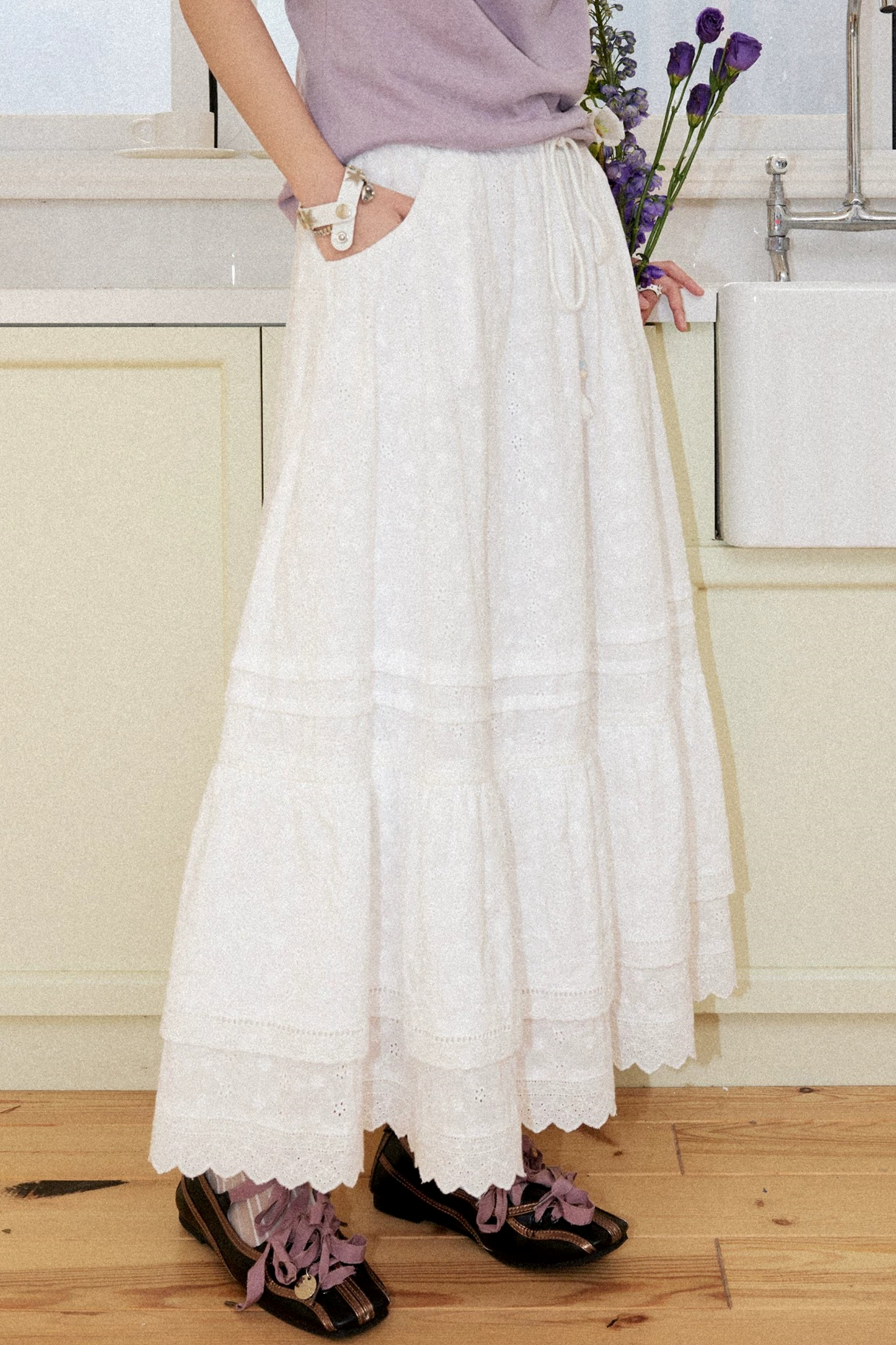 Waltz Patchwork A-Line Skirt