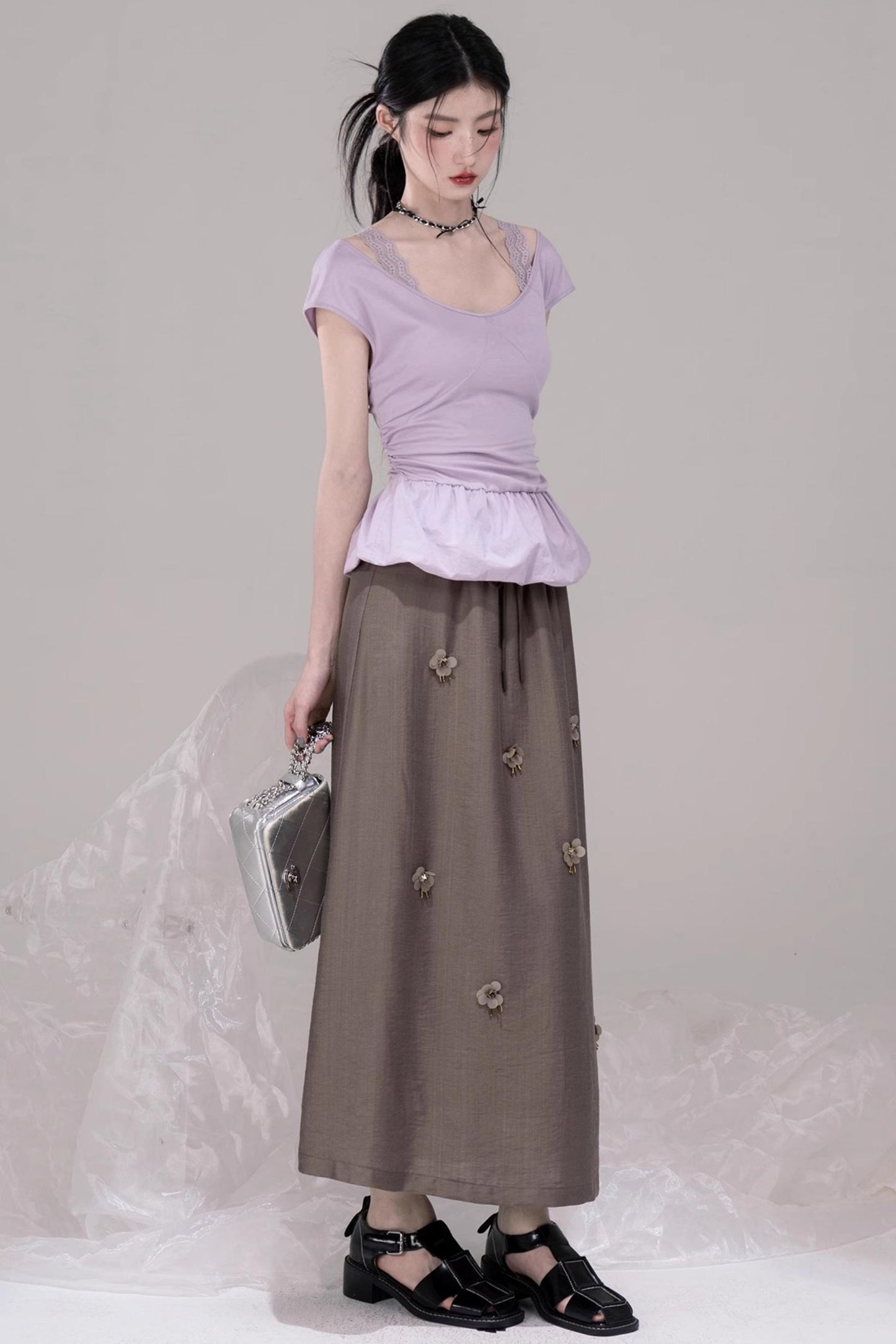 Summer Floral A-Line Skirt